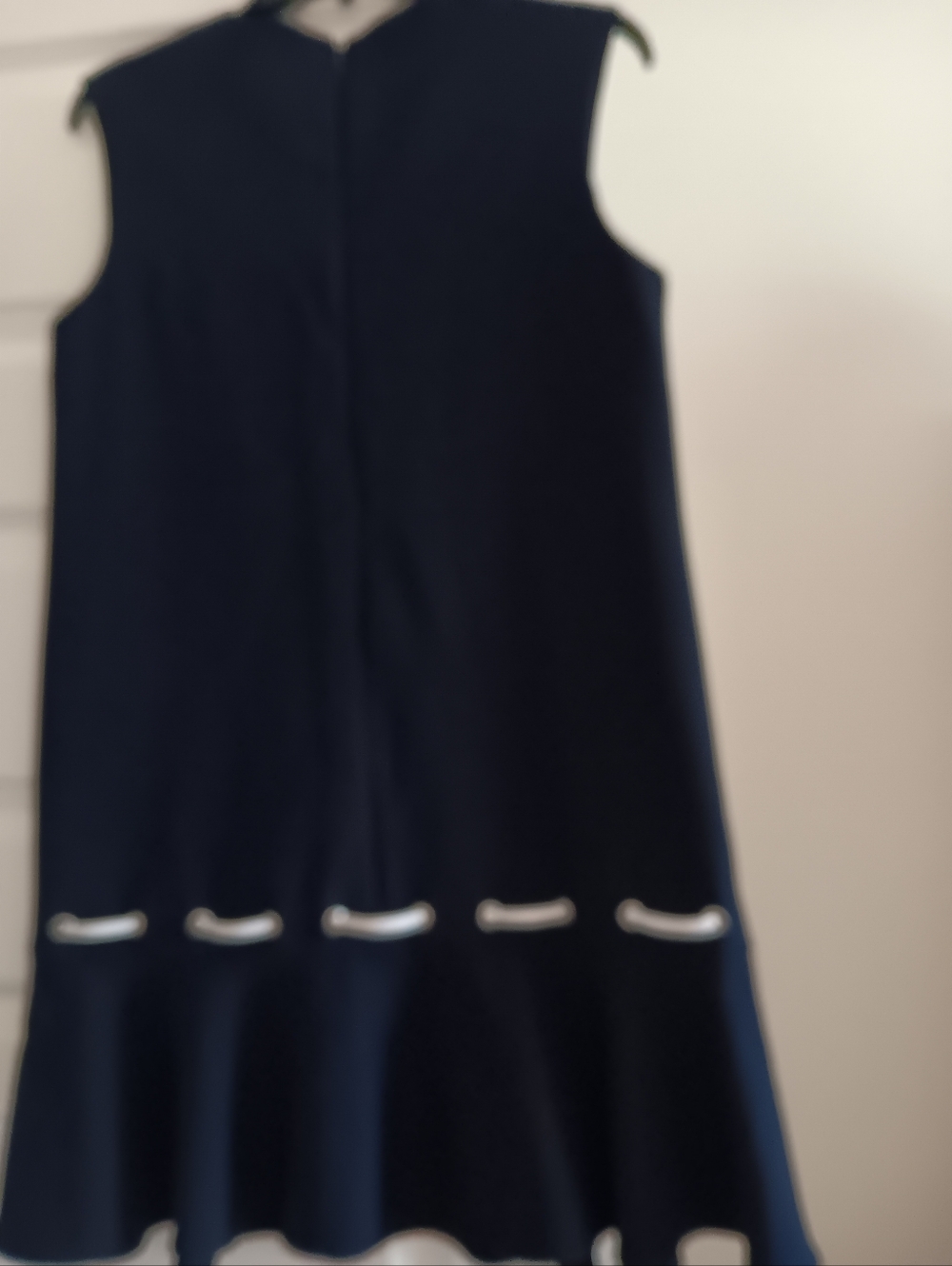 Nanette Lepore Navy Sleeveless Women's Dress with White Trim